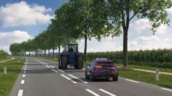 Inhalen op een landweg