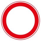 Voorbeeld verbodsbord, rode ronde rand
