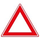 Voorbeeld waarschuwingsbord, rode driehoek